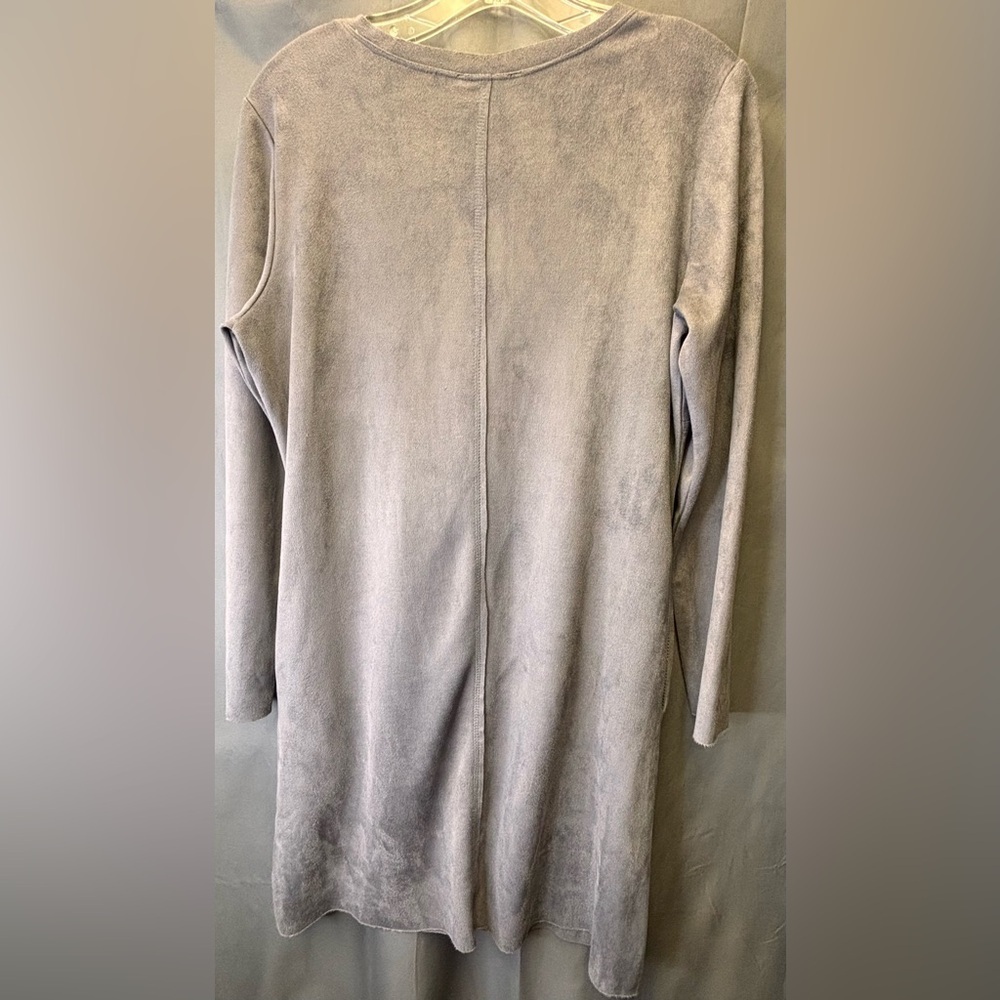 Anthropologie JOH Grey Aurora Faux Suede Stretch Shift Dress Size Medium - Picture 2 of 8